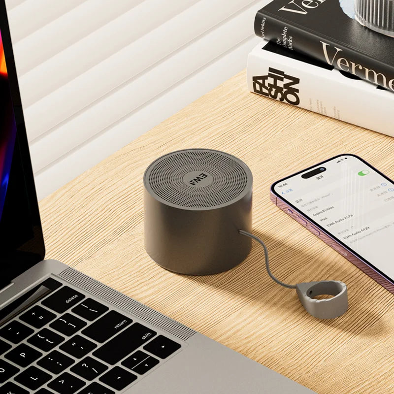 The New Listing EWA-A129 Metal TWS Macaron Speaker 5W Wireless Subwoofers bluetooth Speaker Outdoor Portable Speakers for Gift