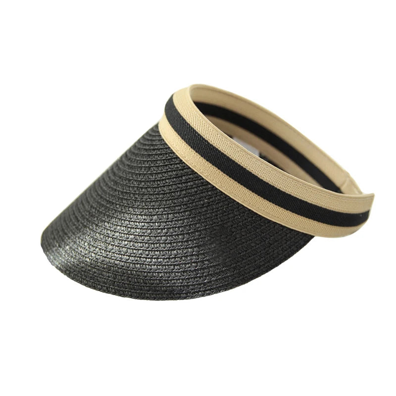 Summer Woman Sun Hats Anti-UV Female outdoor Visor Caps Hand Made Straw Cap Casual Shade Hat Empty Top Hat Beach cap