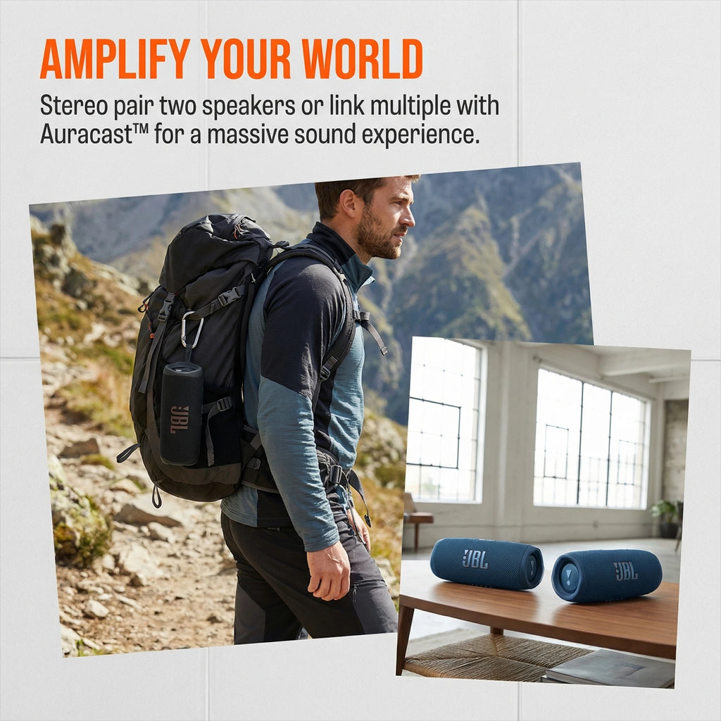 JBL FLIP7 Portable Bluetooth Speaker, Featuring a Subwoofer, AI Sound Enhancement, Suitable for Camping, and Track Events