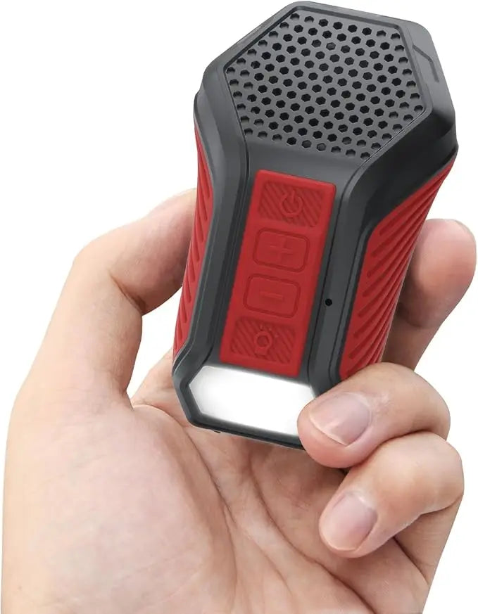 INGA Wearable Bluetooth Speaker Mini Clip-on Portable Speaker With Light & Warning Lamp Built-in Mic Hands-Free Calling for