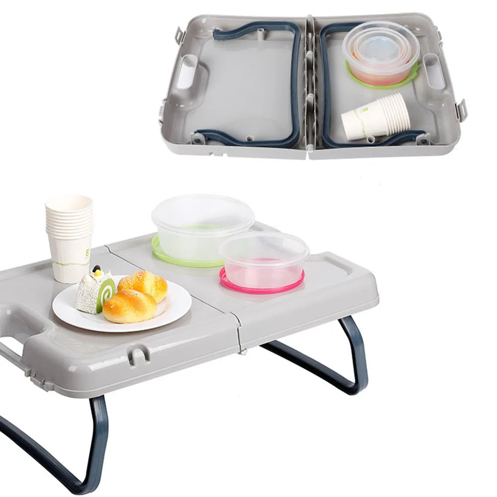 Folding Lap Desk with Storage Case  Multifunctional Folding Table Storage Case  Portable Plastic Mini Desk Camp Picnic Travel