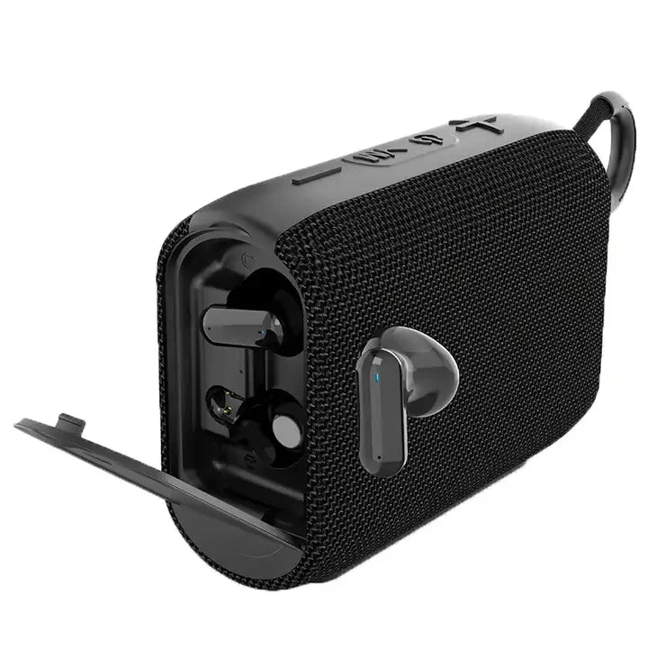 Epoch Tech  EBS-036  2-in-1 Portable Fabric Mesh 6w  Wireless Speaker Bluetooth 5.2  With TWS Earphones  TYPE C