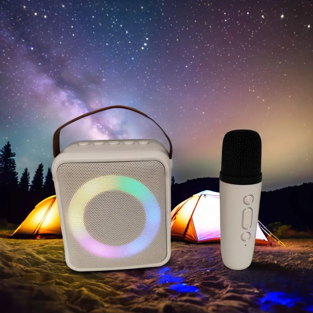 RGB Mini Portable Mini Home Theatre Wireless Speaker with Microphone Karaoke Bass Audio Player Battery-Powered WiFi