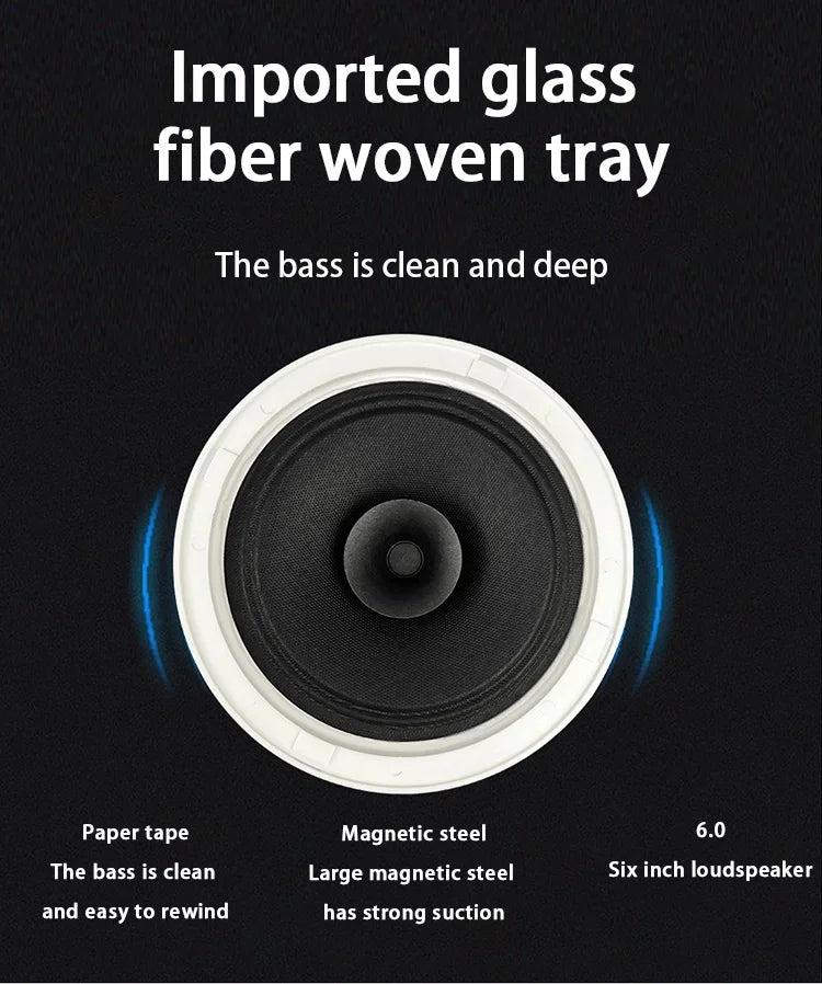 6-Inch 15W Active Load Indoor Audio Ceiling Speaker Waterproof Digital Class D Amplifier for Bluetooth Home Theatre 15W Battery