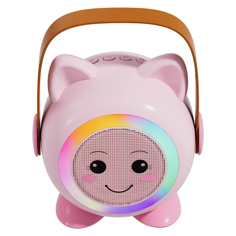 Cartoon Portable Bluetooth Speaker Outdoor Karaoke Speaker Home KTV Artifact Wireless Multifunctional Handheld Dual Microphone