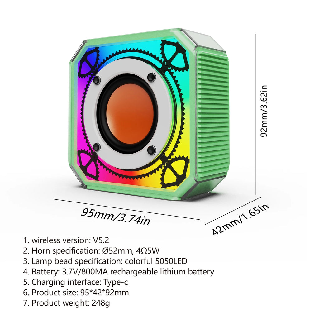 Mini Retro White Noise Blue-tooth Speaker Portable Vintage Sleep Aid Bluetooth Speaker Subwoofer With RGB Light Support TF Card