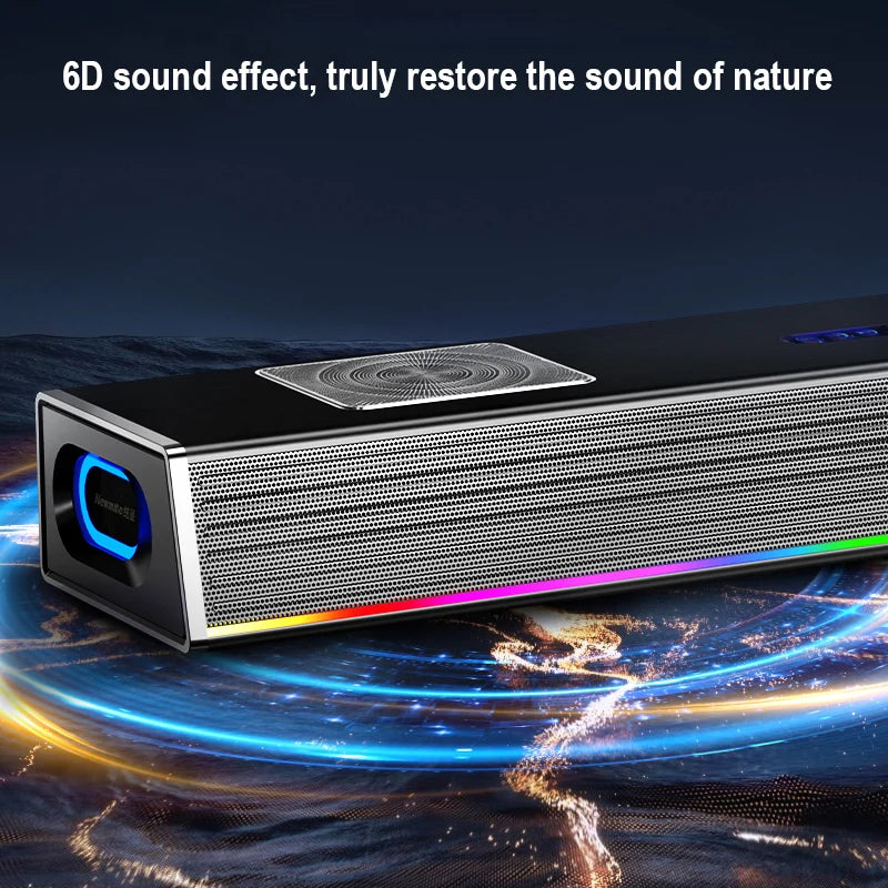 2.1CH Bluetooth Home Theater System With Built-in Subwoofer & Wireless Microphone for Family Karaoke