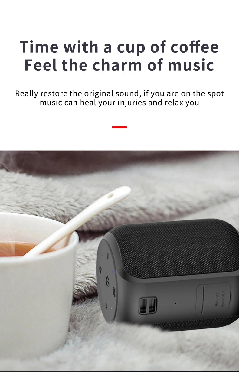 Cyboris T108 Mini Portable for 5.0 Waterproof IPX6 Speakers 50-100W Bass 360 Surround Sound Wireless 12-24h Play Time