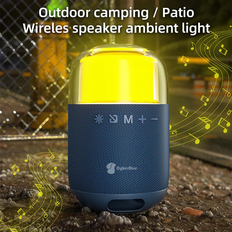 Convenient Fast Wireless BT Speaker with RGB Light 2024 Outdoor Camping Patio Woofer Ambient Light Battery Powered