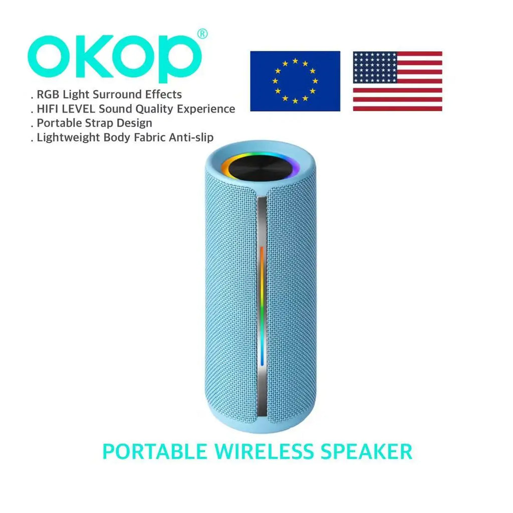 OKOP817 Wholesale IPX5 Waterproof Portable Wireless for V5.3 Speaker RGB LED Light Long Battery Life 10M Range Memory Card
