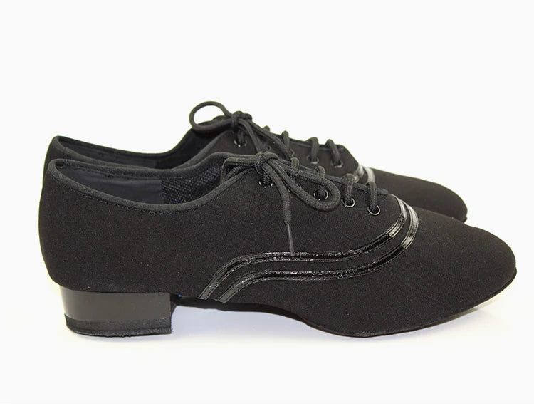 TOP Dance Shoes Latin Modern Men's Shoes Cowhide Two-point Sole Wear-resistant Oxford Cloth Upper Authentic Lace Up Ballroom