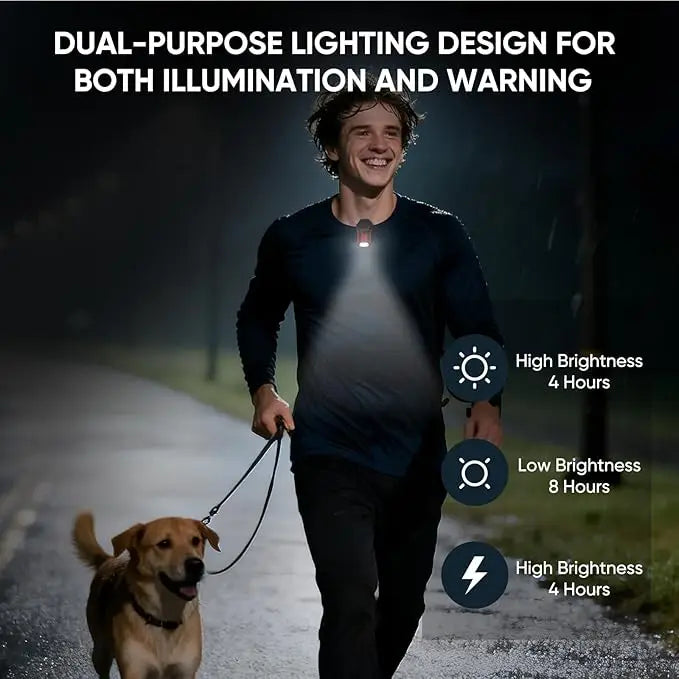INGA Wearable Bluetooth Speaker Mini Clip-on Portable Speaker With Light & Warning Lamp Built-in Mic Hands-Free Calling for