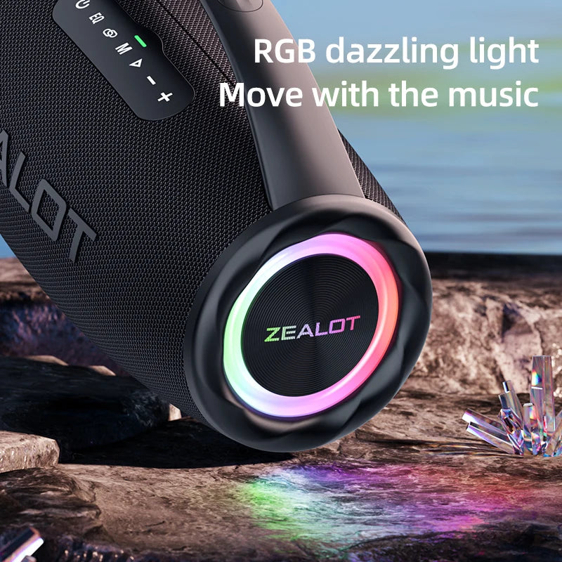 New S97 RGB LED Waterproof Wireless Speaker 80W with Rechargeable Battery Portable Speaker Party Home Theater&Outdoor Use