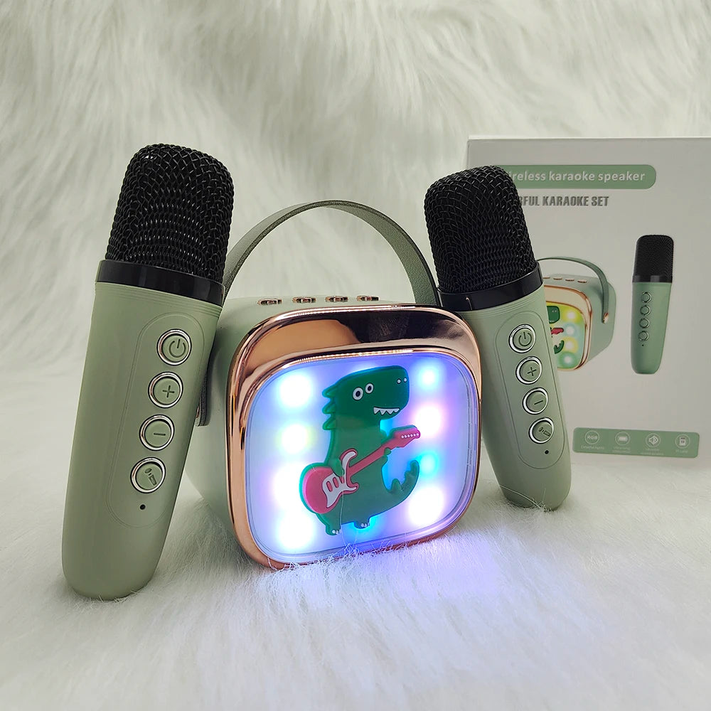Happy Birthday Karaoke Para Casa Profesional Vcd Player for Machine Kids Ktv Party Wireless Speaker Double Microphone