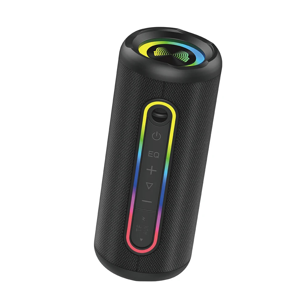 Fabric Design TWS Bluetooth Speaker 20W Portable Lanyard Dynamic RGB Light Wireless Fast Pairing Customizable Speakers