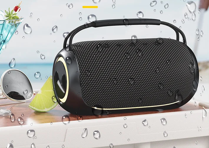 Portable Wireless for Bluetooth Speakers BT 5.3 Sound Boombox with RGB LED Lighting 40W Output Waterproof Outdoor Subwoofer