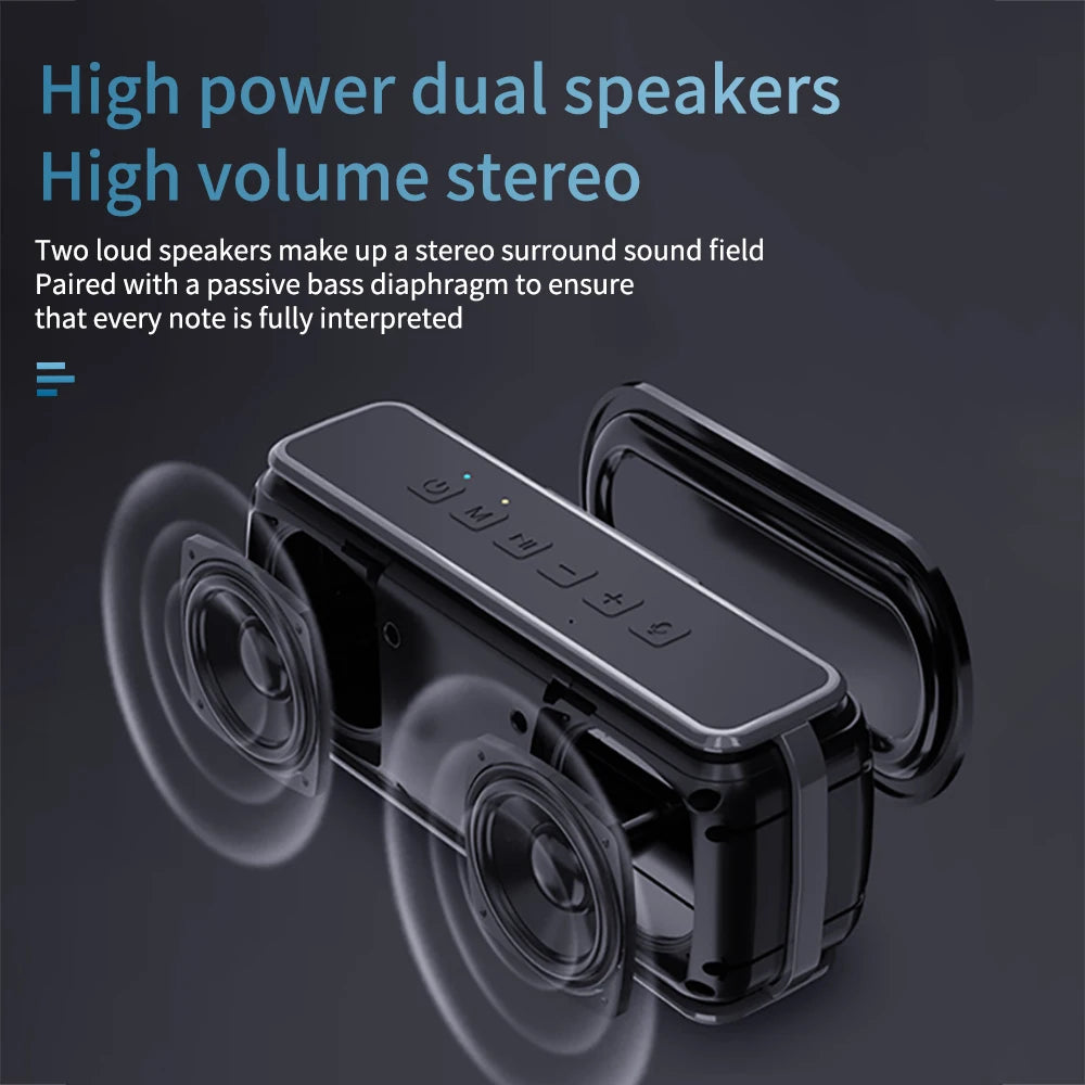 Cyboris 60W Speaker Type-C Charging Port Support TF Card AUX in 6600mAh Capacity Battery Portable TWS Pairing Speakers