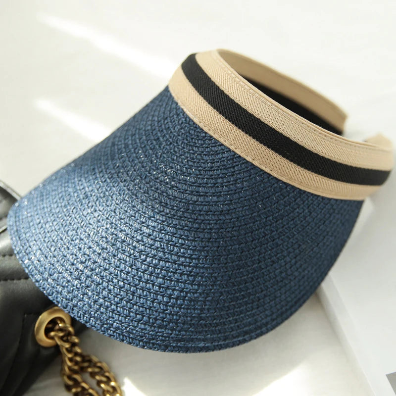 Summer Woman Sun Hats Anti-UV Female outdoor Visor Caps Hand Made Straw Cap Casual Shade Hat Empty Top Hat Beach cap