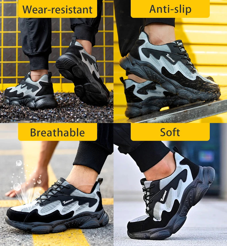 Safety Work Shoes Men Anti-Smashing Indestructible Steel Toe Cap Puncture-Proof shoes Lightweight Male Sofe Women Cosy Sneakers
