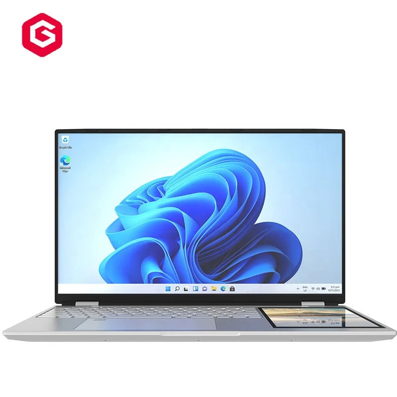 Customized Keyboard AZERTY Dual Screen Laptop Win 11 15.6" + 7inch Touch Screen Computer Student 11th Laptop for Business