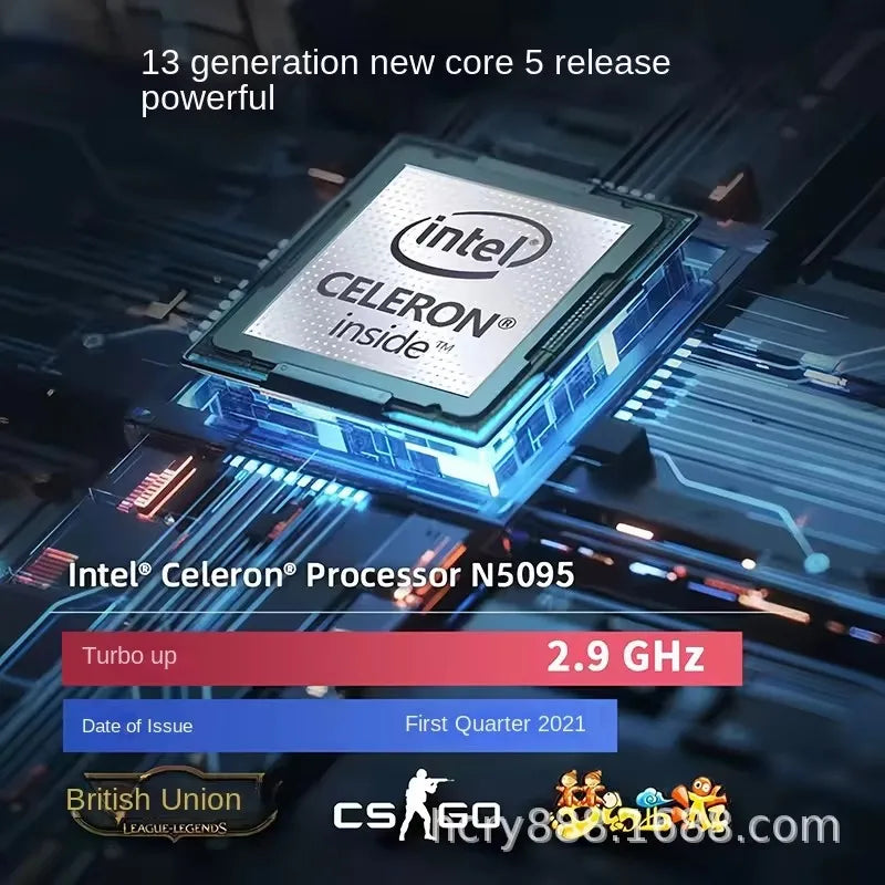 New 15.6" Laptop Intel UHD Graphics N5095 SSD IPS Panel Windows 10/11 Keyboard Backlight 16:09 Display Ratio 2*USB3.0 Ports