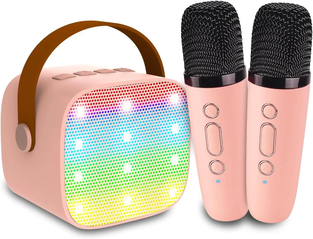 Portable for Bluetooth Karaoke Machine for Kids Adults Two Wireless Microphones with RGB LED Lighting Low Price Stock Available