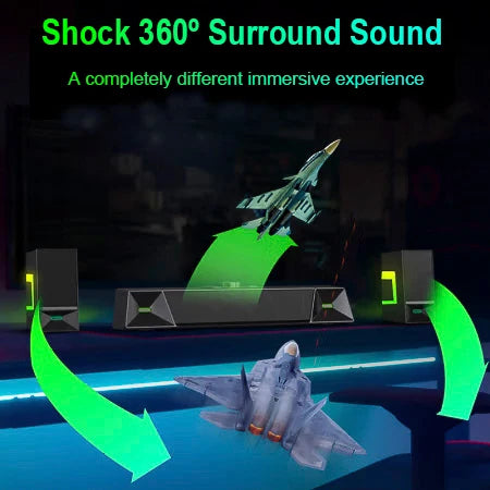 2.1CH Bluetooth Gaming Soundbar With External Independent Subwoofer Small Size Plastic Cabinet