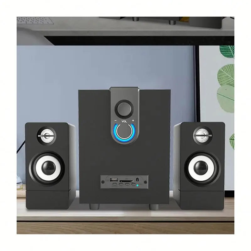 Tooth Subwoofer Blue Tooth Audio Card Usb Computer Desktop Computer Speakers 2.1 Wooden Multimedia Active Computer Speaker