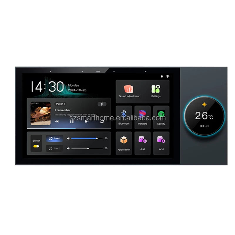 7-Inch Android 11 Home Theater Ceiling Speaker Audio Amplifier USB Mini System Two Zones for Independent Music Play Background
