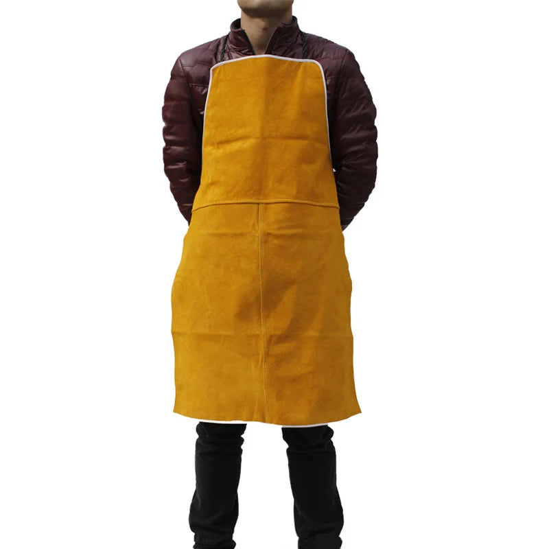 Welding Aprons Protective Welder Thermal Protection Workwear Cowhide Leather Heat Insulation Welder Protective Apron