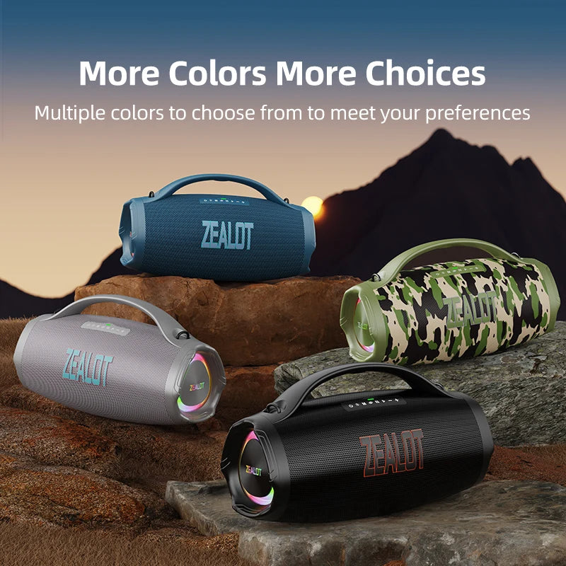 Zealot S98 Outdoor Party Speaker Professional Bluetooths 160W Bass Powered Portable Subwoofer Wireless LED Light Hifi Speaker