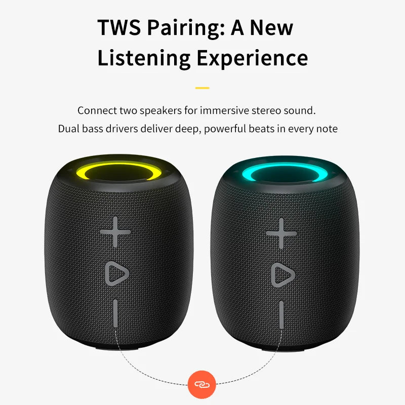Popular New Material Wireless Speaker BT5.3 Portable Sound Equipment Subwoofer  Surround Sound Audio Neckband Speaker with Mic