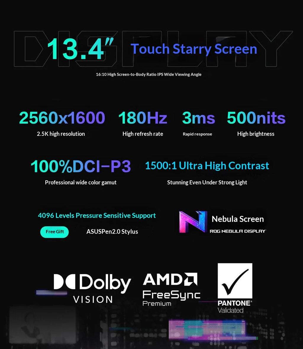 For ROG Zephyrus X 2025 Ryzen AI MAX 13.4 Inch Touch Two-in-One Gaming Laptop 2560x1600 SSD