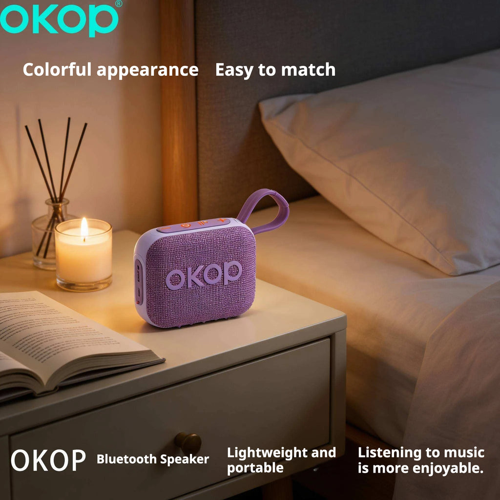 OKOP597Hot-selling Compact Mini Lanyard Ambient Light with Card Slot Long Battery Life Portable Wireless Bluetooth Speaker Sport