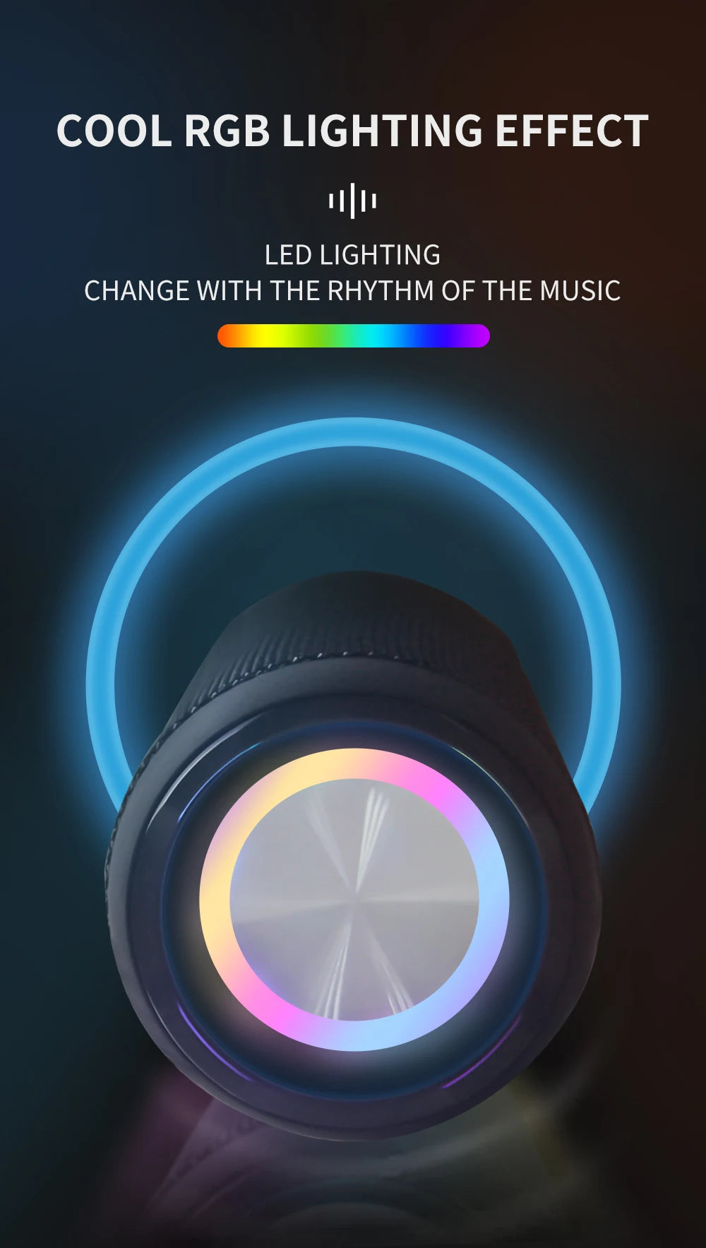 S7X RGB Portable  Speaker 20W Loud Sound Waterproof 12H Playtime TWS Pairing TF Card Type-C Charging