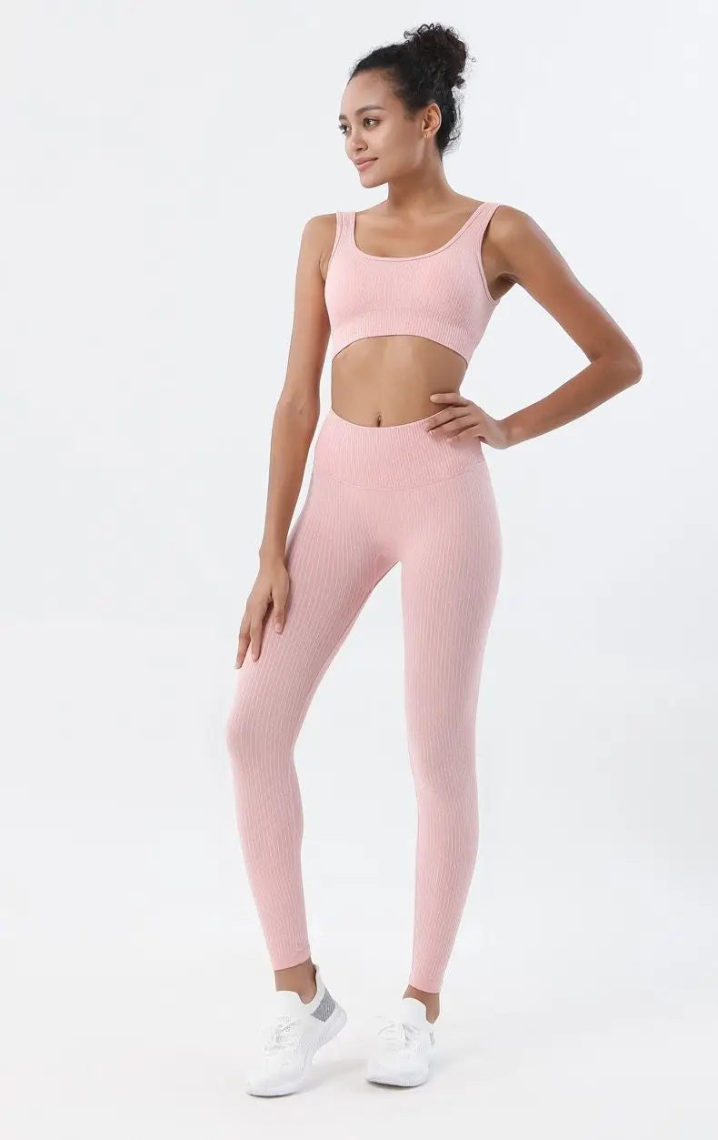 2 Piece Set Women Workout Clothes Yoga Set Seamless Women Gym Clothing Athletic Sports Suit Women Sports Bra and Leggings Set