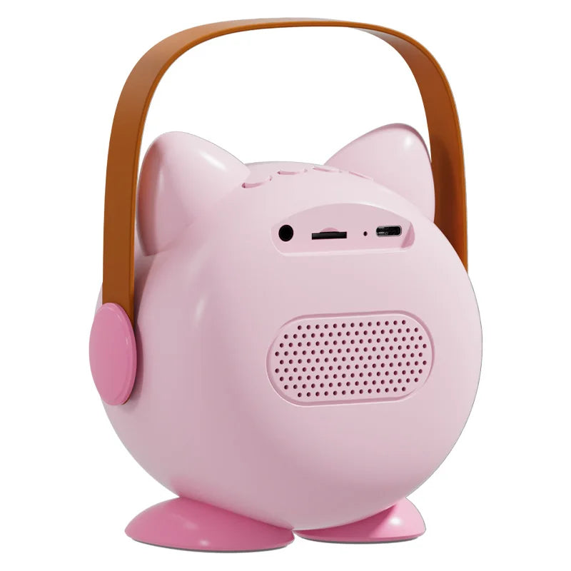 Cartoon Portable Bluetooth Speaker Outdoor Karaoke Speaker Home KTV Artifact Wireless Multifunctional Handheld Dual Microphone
