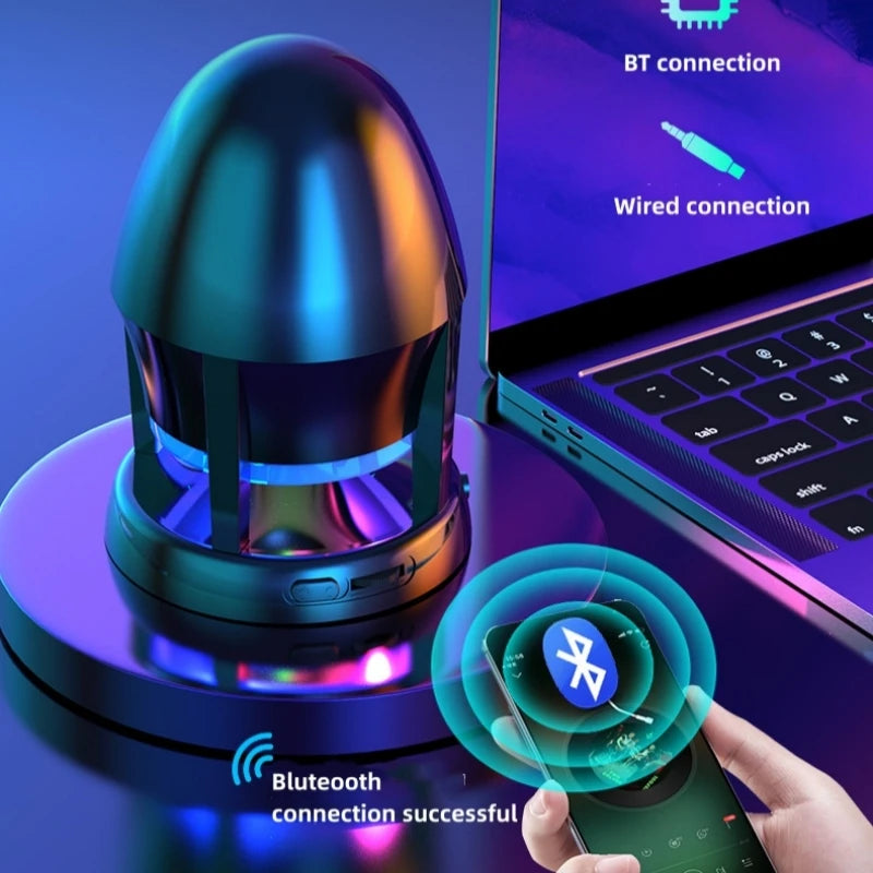 Rocket-shaped Wireless Subwoofer Speaker, Universal Wired Gaming Speaker