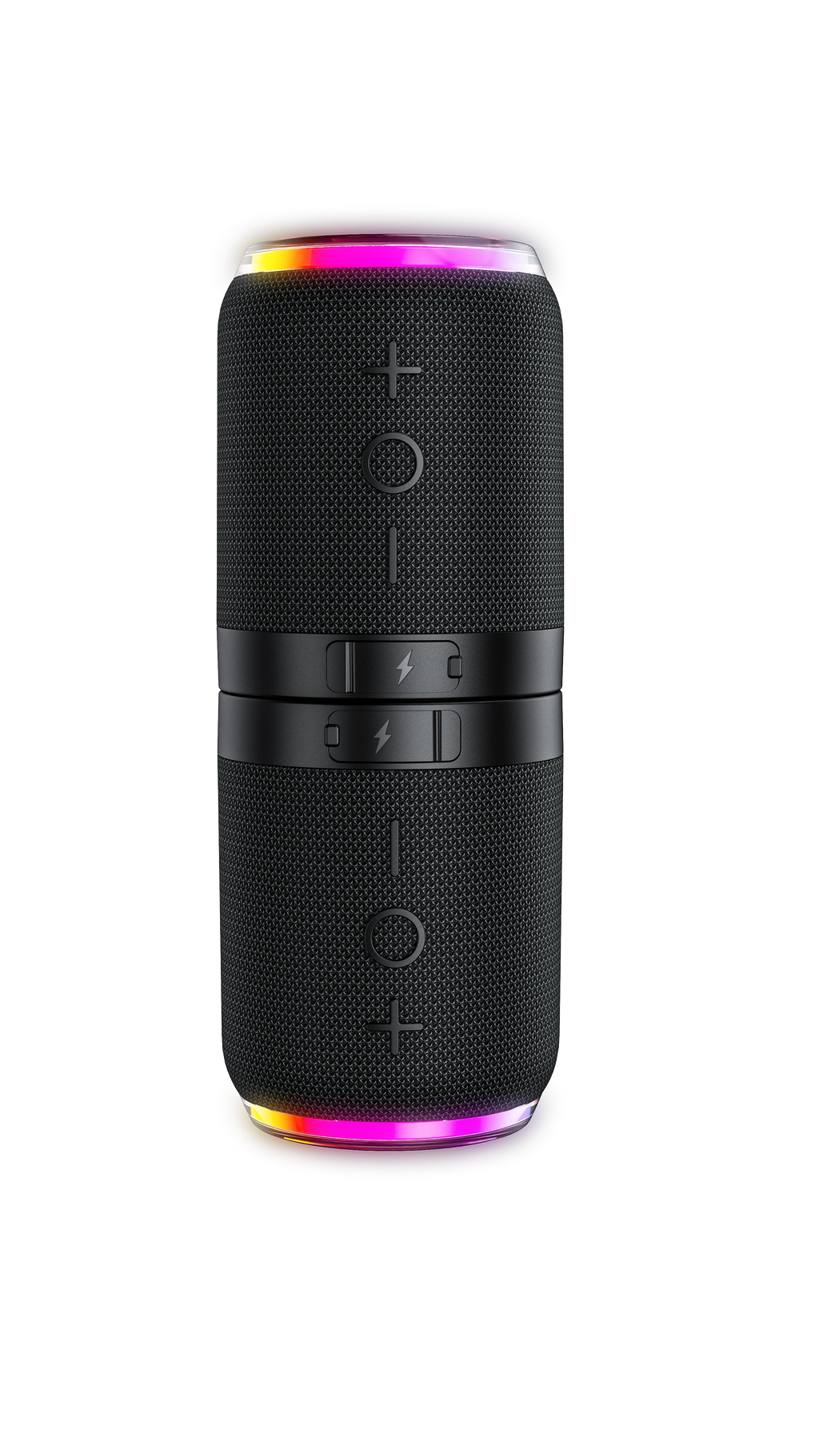 BT369 HiFi 10W Strong Bass 2-in-1 Magnetic Dual Split Wireless Speaker IPX6 with RGB Lights BT5.4 TWS Pairing Suitable