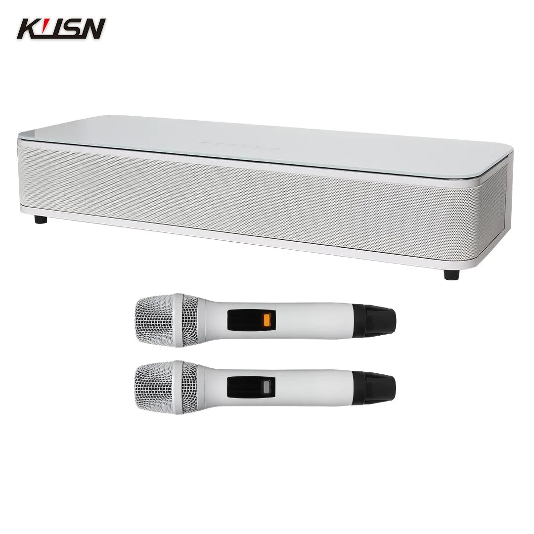 All-in-one Home Theater KTV Sound System Set with Dual 5 Inch 2.1 Subwoofer Speaker Hi-Res UFH Microphones