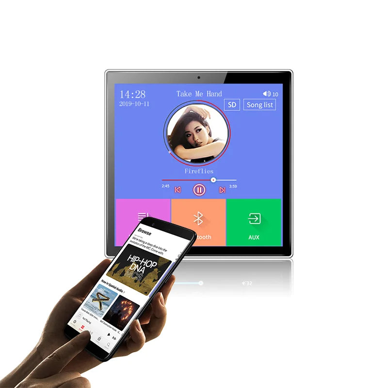 Mini 4 Inch Music Host Blue Tooth Class Wall Amplifier 8Ω Connect to Ceiling Speakers Home/Store/Cafe Audio Automation System