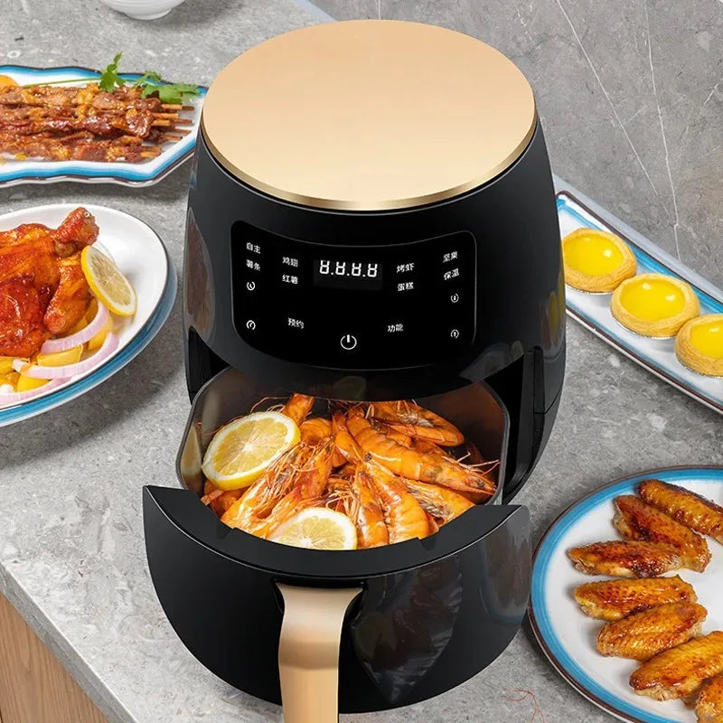 New air Fryer Smart Timed Screen Multi Functional Electric Fryer Large Household Kitchen Capacity French Fry Machine 6L Capacity