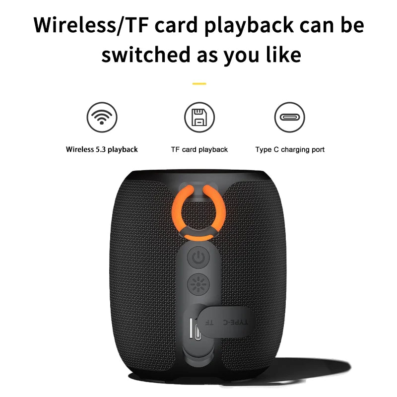 Popular New Material Wireless Speaker BT5.3 Portable Sound Equipment Subwoofer  Surround Sound Audio Neckband Speaker with Mic