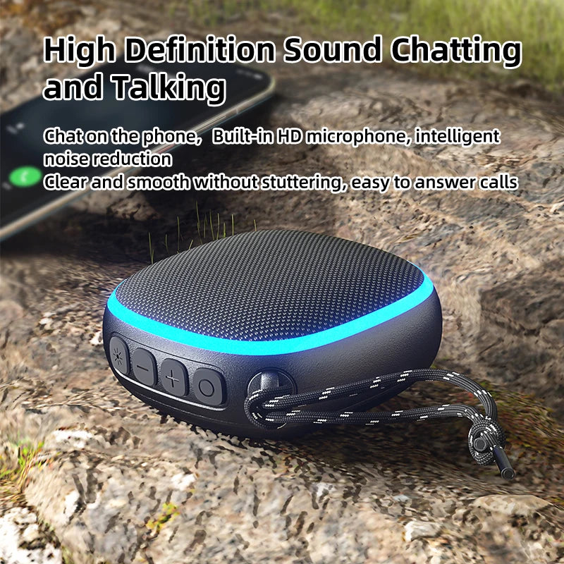 High Quality Rockimia EBS-309 6W Speaker Bluetooth 5.3  Outdoor Waterproof Music Player With RGB Colorful Lighting Effect Fabric