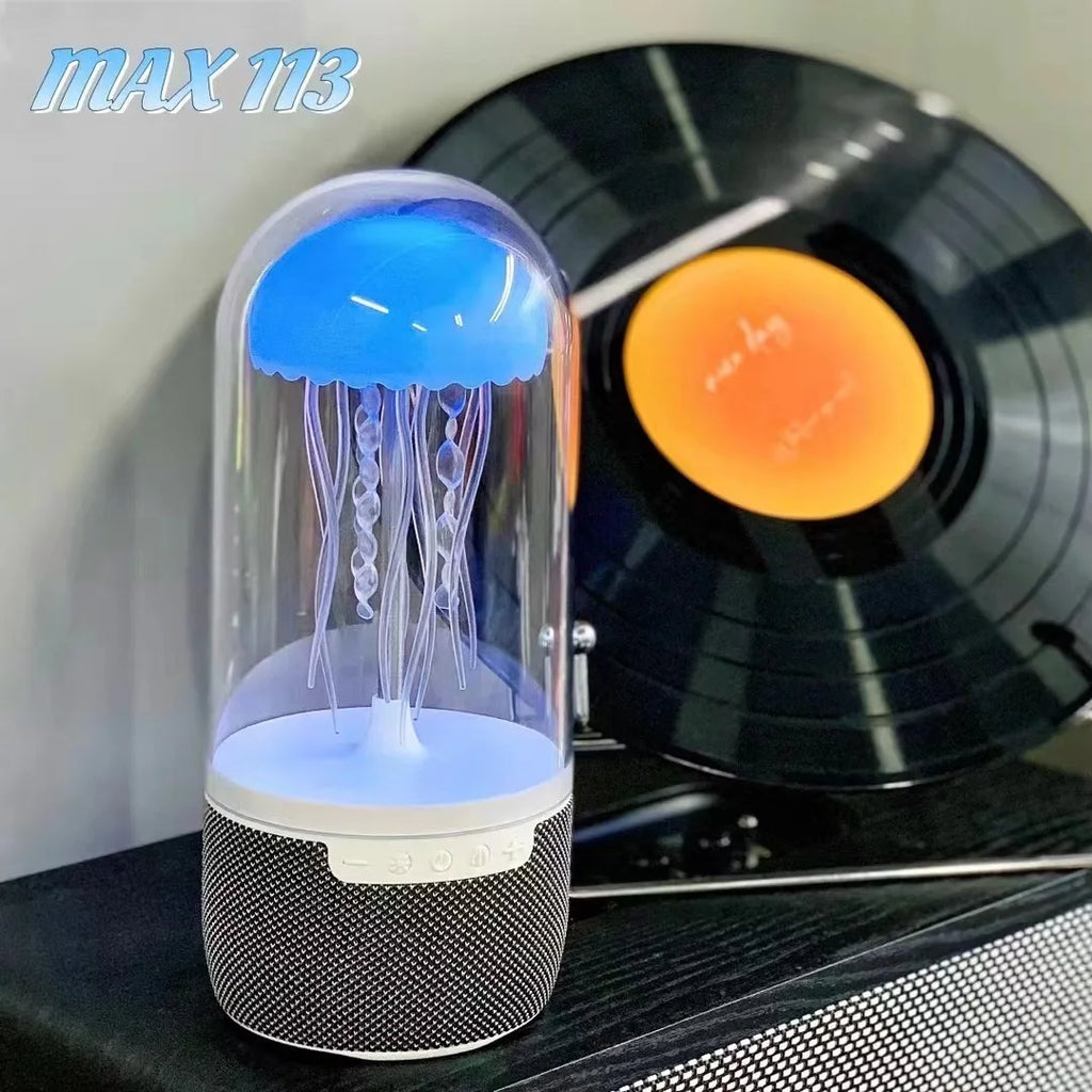 Jellyfish Mini Wireless Speaker with RGB LED Lighting MAX113 Sound-Activated for Bluetooth Rhythm Night Light USB Audio System
