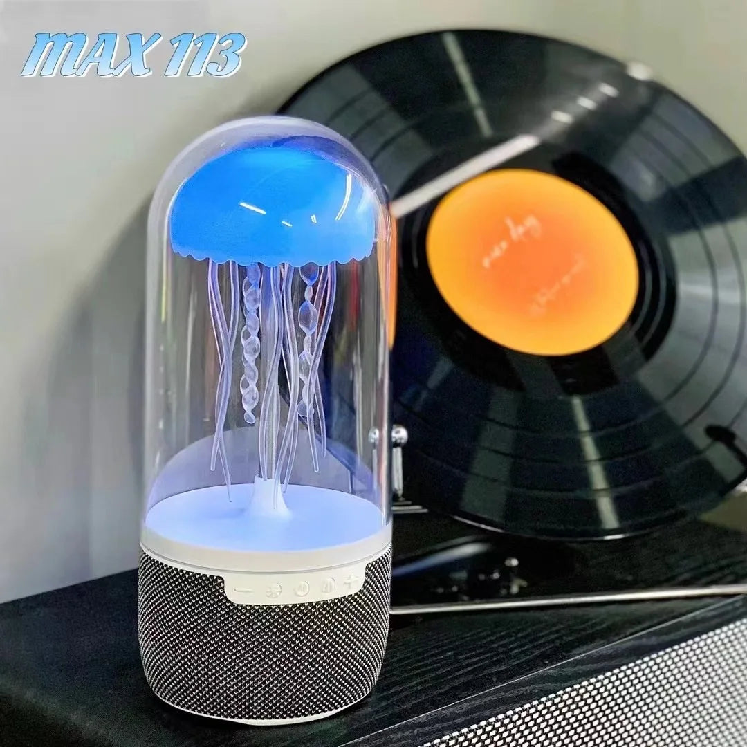 Jellyfish Mini Wireless Speaker with RGB LED Lighting MAX113 Sound-Activated for Bluetooth Rhythm Night Light USB Audio System
