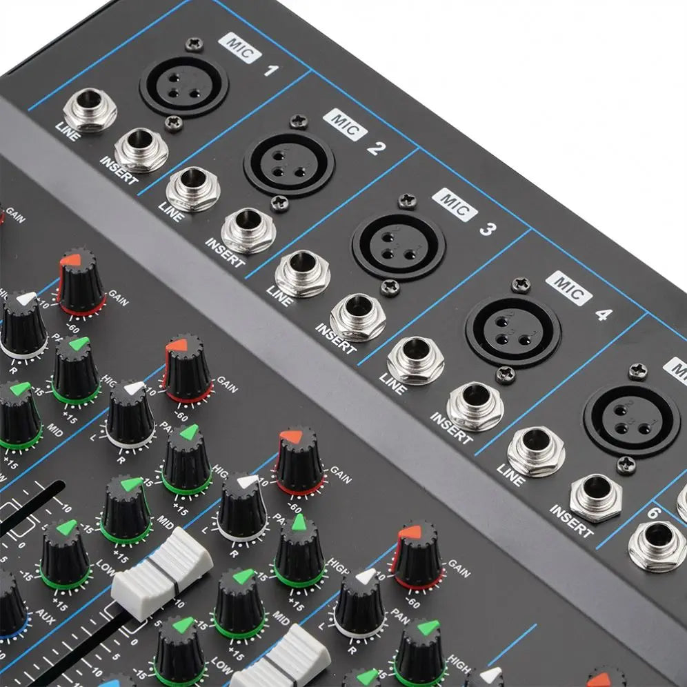 F7 7-Channel Audio Mixer Console for Home Bars-Professional Audio Video & Lighting