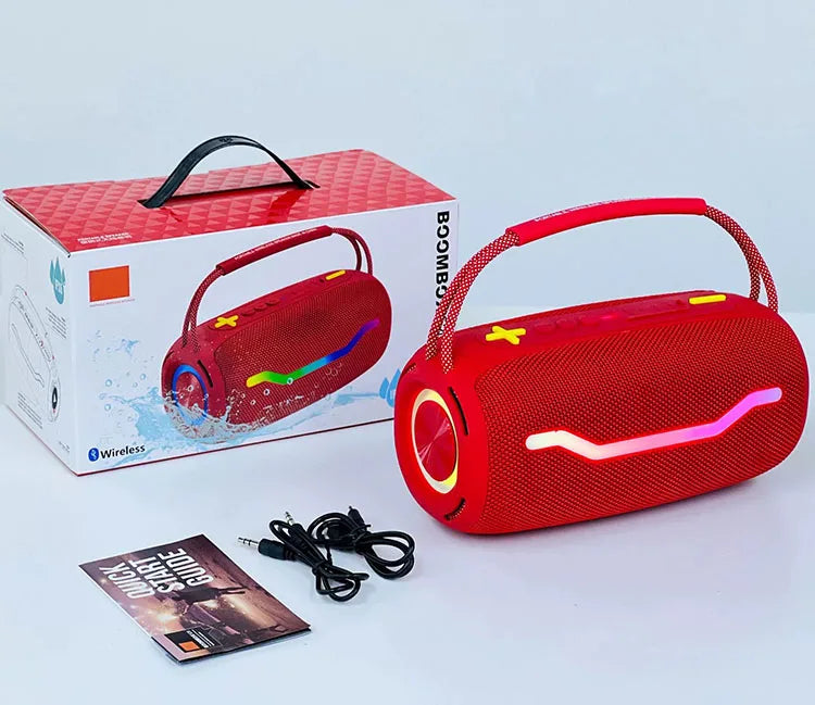 Portable Wireless for Speaker with Boosted Bass RGB LED Lighting Memory Card Support for Party & Outdoor Use Home Theatre