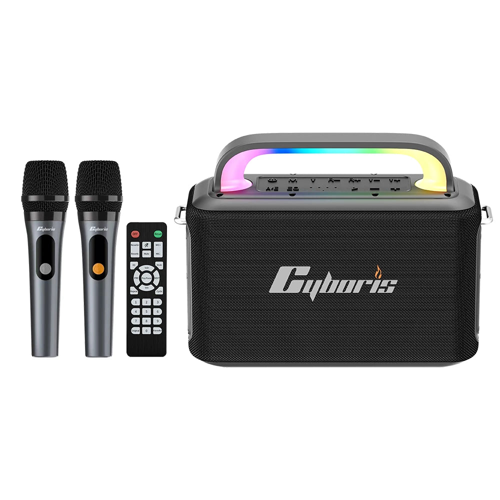 X13 Karaoke Machine with Two Microphones, 200W Portable Wireless Speaker with Microphone Karaoke PA System RGB LED TWS for Adult