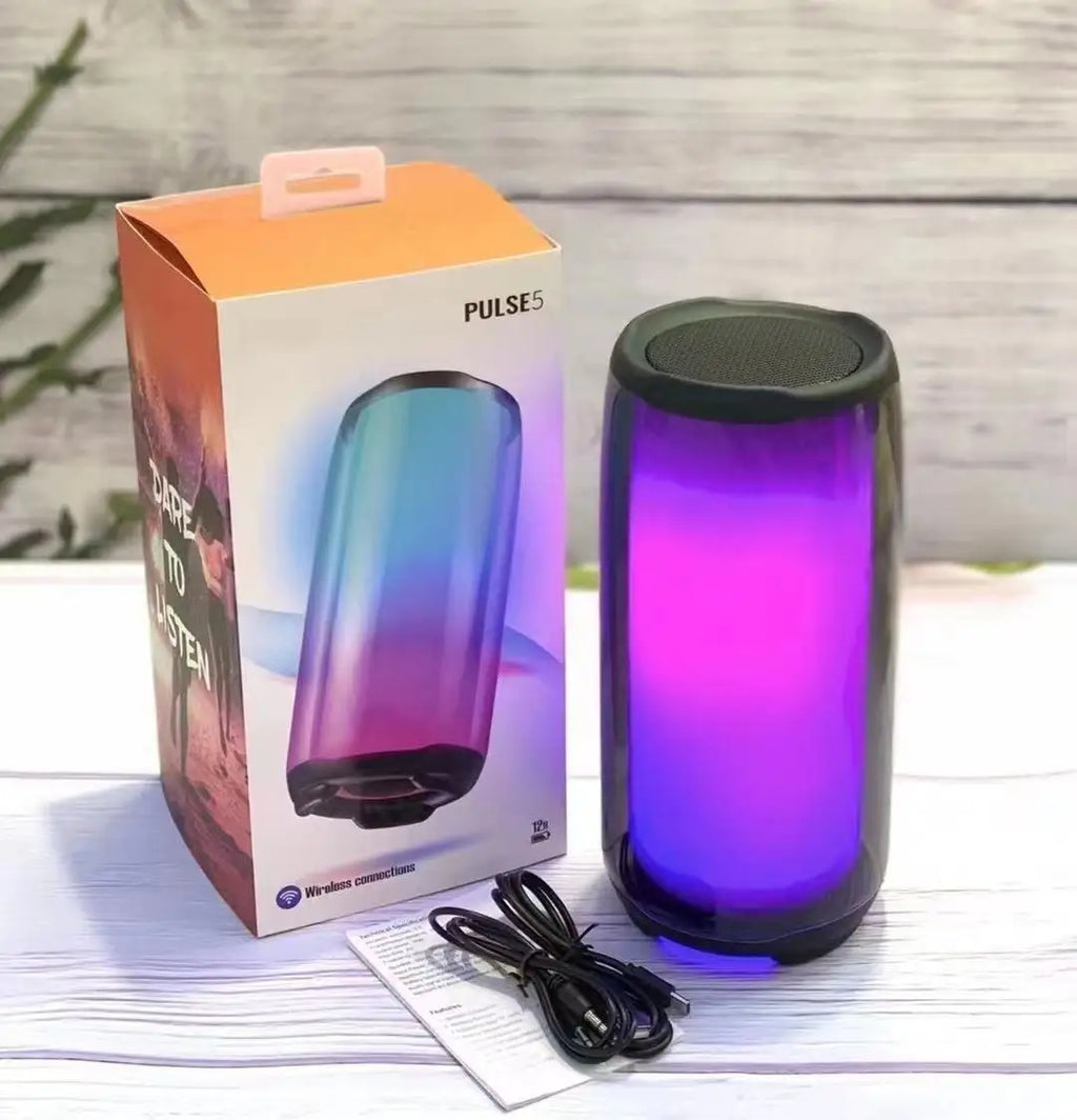 2025 GRB Portable USB Speaker Wireless Pulse 5 Light Emitting Diode Flash Light RGB Outdoor Computer Waterproof Phone Audio Syst
